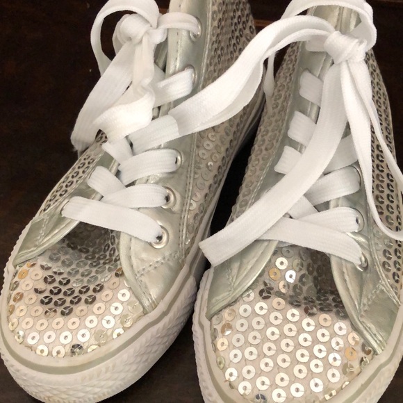 balera Shoes | Silver Sequins Girls High Top Sneakers Size | Poshmark